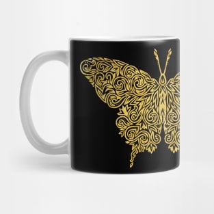 Golden Wings Mandala Butterfly Mug